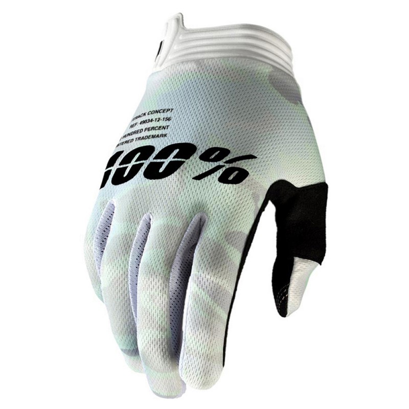 100% iTrack Gloves White Camo