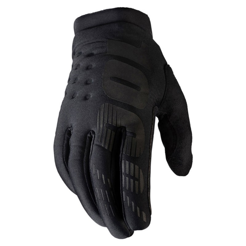 100% Brisker Youth Gloves Black/Grey