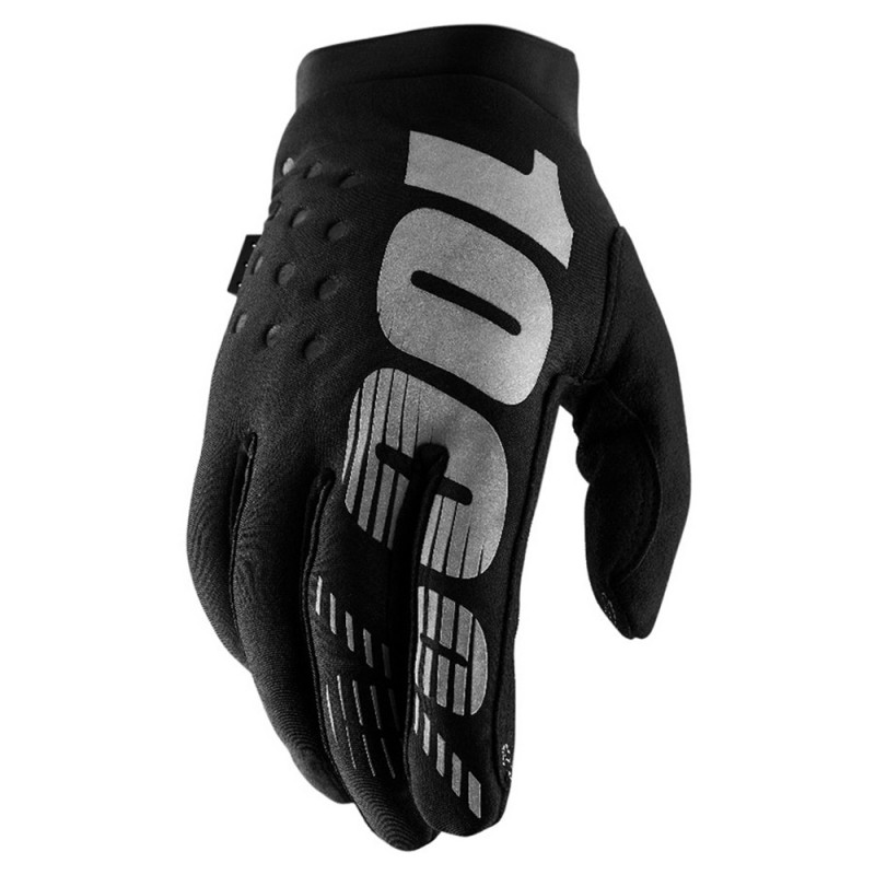 100% Brisker Gloves Black/Grey
