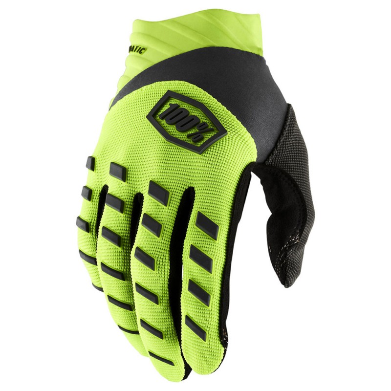 100% Airmatic Youth Gloves Flo Yellow/Black