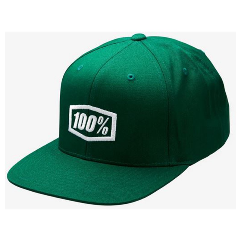 100% Icon Snapback Cap AJ Fit Forest Green
