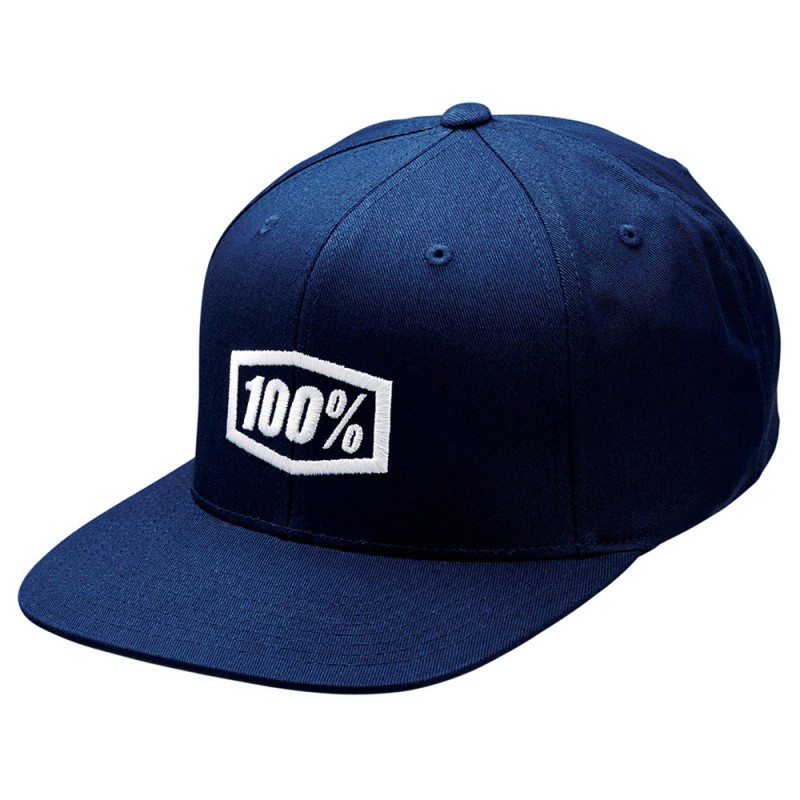 100% Icon Snapback Cap AJ Fit Navy