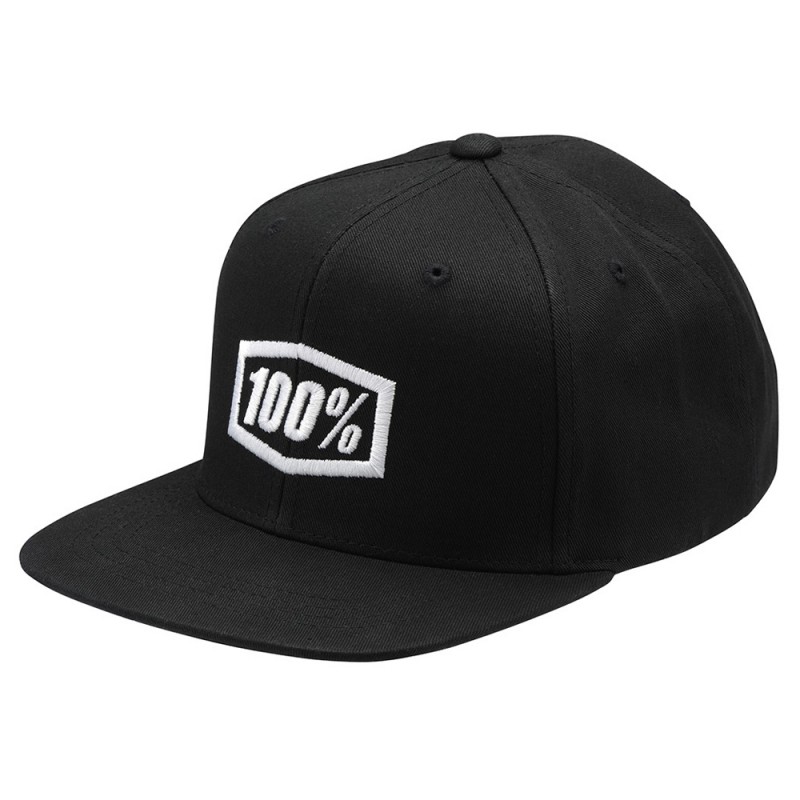 100% Corpo Youth Snapback Cap Black/White