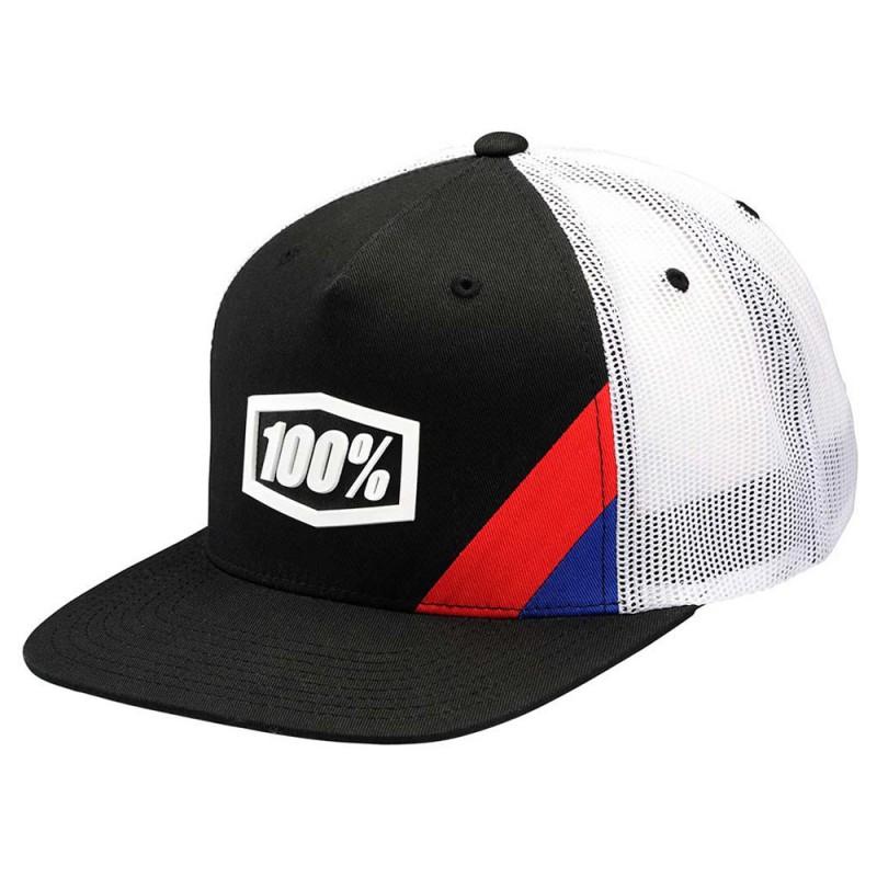 100% Cornerstone Youth Trucker Cap Black/White