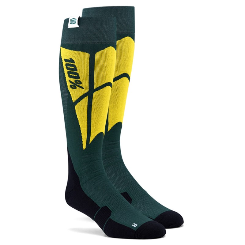 100% Hi Side Performance Moto Socks Green