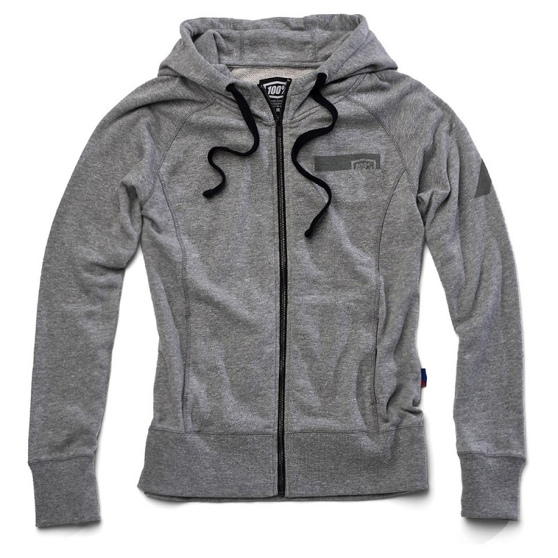 100% Womens Journey Zip Hoodie Grey