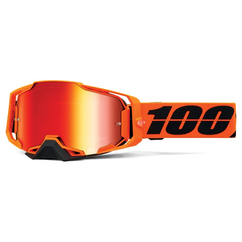 100% Armega Goggles CW2 + Mirror Red Lens