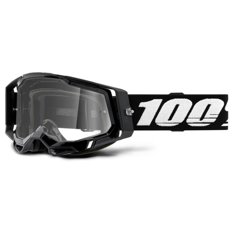 100% Racecraft 2 Goggle Black + Clear Lens