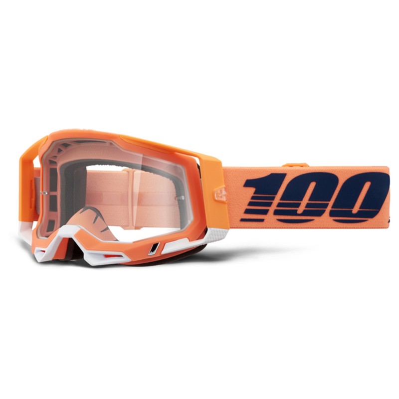 100% Racecraft 2 Goggle Coral + Clear Lens