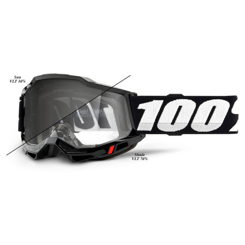 100% Accuri 2 UTV/ATV Sand/OTG Goggle Black + Photochromic Lens