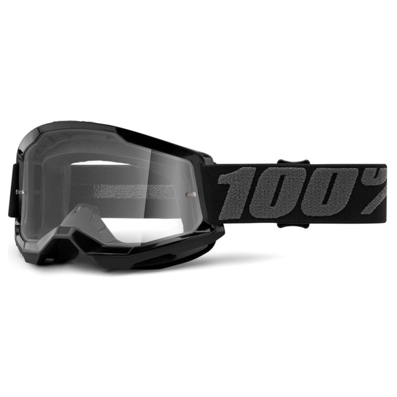 100% Strata 2 Goggle Black + Clear Lens