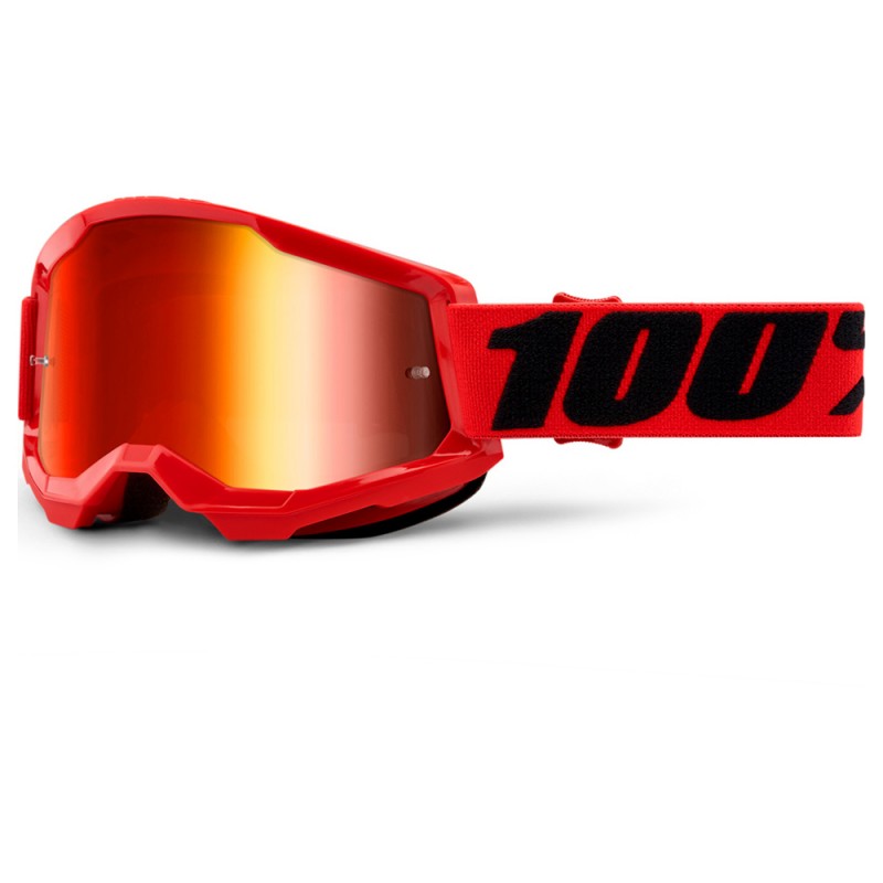 100% Strata 2 Goggle Red + Mirror Red Lens