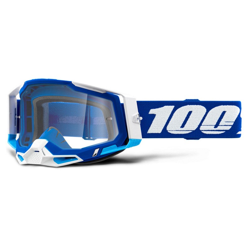 100% Racecraft 2 Goggle Blue + Clear Lens