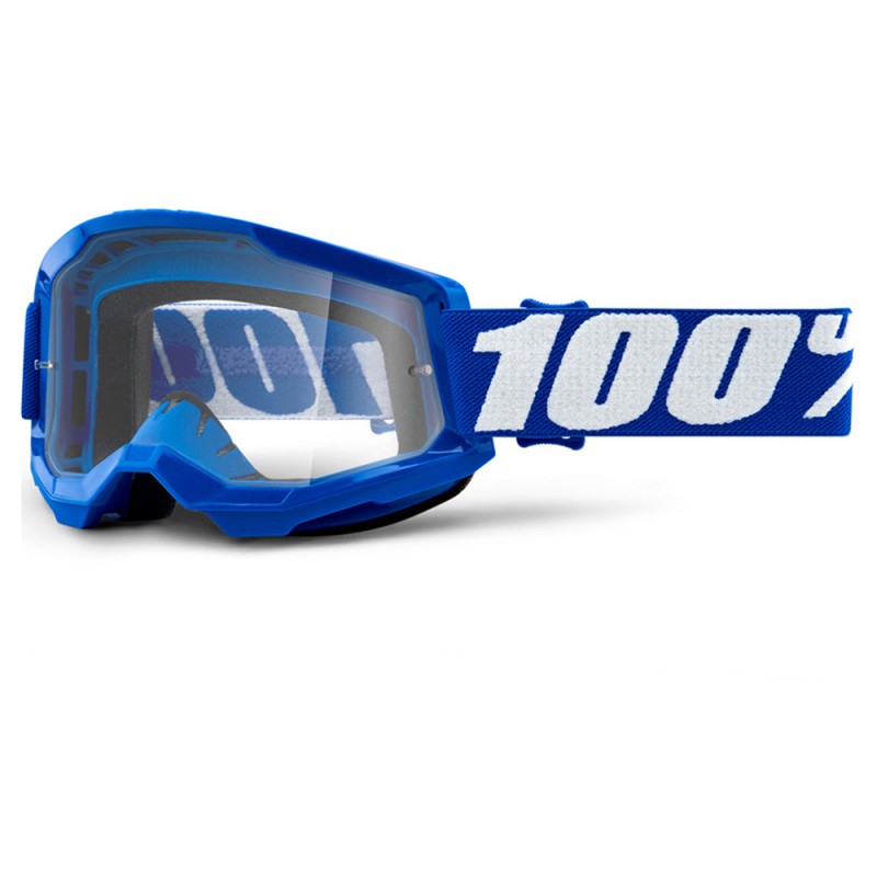 100% Strata 2 Goggle Blue + Clear Lens