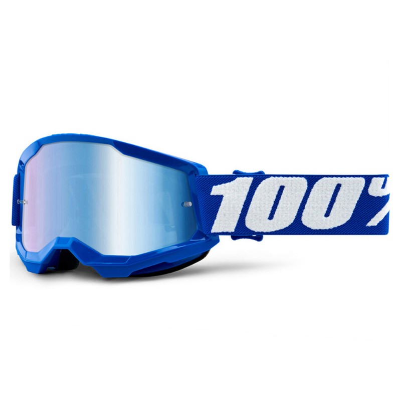 100% Strata 2 Youth Goggle Blue + Mirror Blue Lens