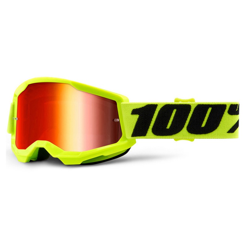 100% Strata 2 Youth Goggle Yellow + Mirror Red Lens