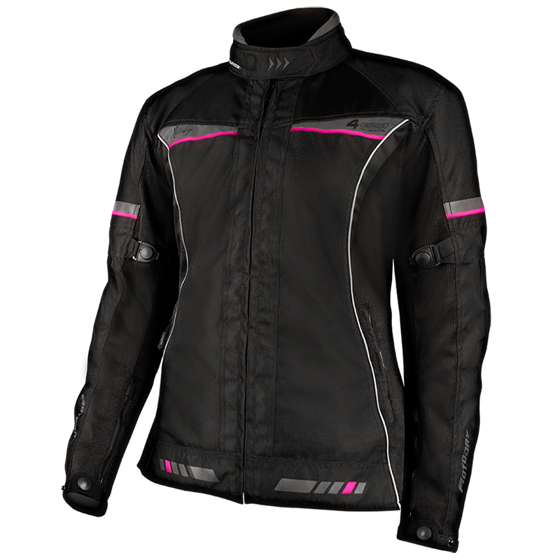MotoDry 4 Seasons Jacket Ladies Black/Grey/Magenta