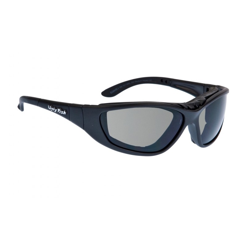 Ugly Fish Ultimate RS707 Glasses Shiny Black Frame + Smoke Lens