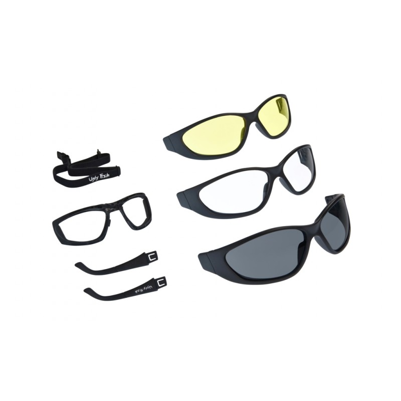 Ugly Fish Ultimate Multi-Lens Pack Matt Black Frame + Smoke/Clear/Yellow Lens