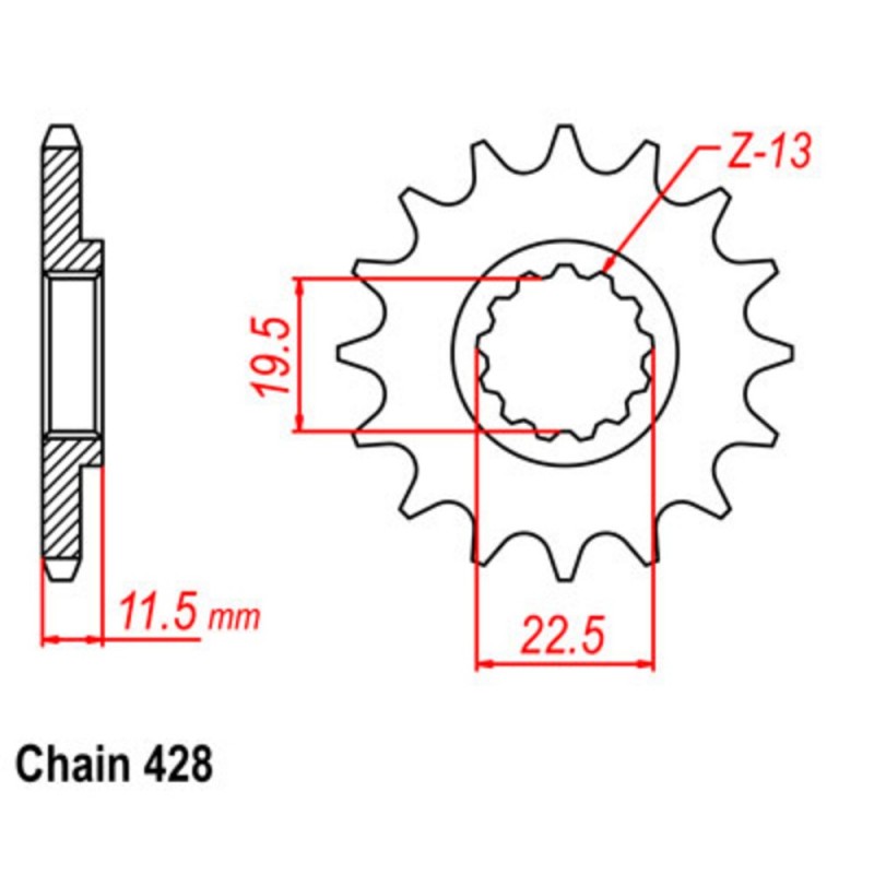 Supersprox Front Sprocket 10-44A-xx (428)