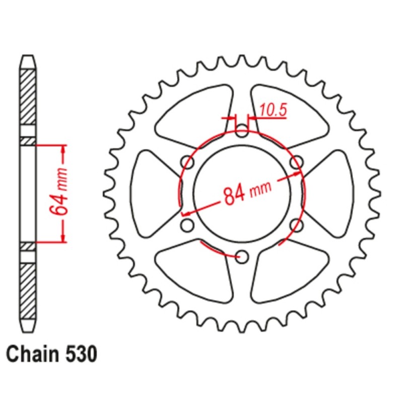 Supersprox Rear Sprocket Steel 11-440-xx (530)