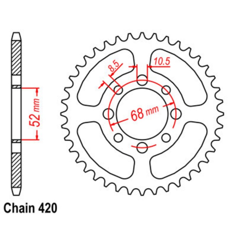 Supersprox Rear Sprocket Steel 11-463-xx (420)