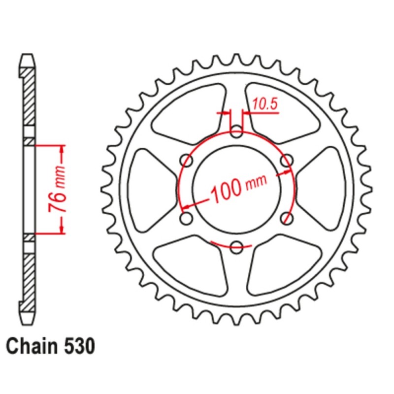 Supersprox Rear Sprocket Steel 11-476-xx (530)