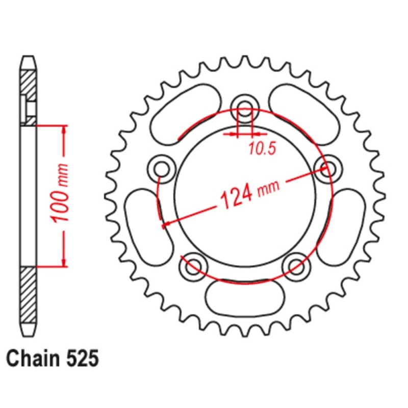 Supersprox Rear Sprocket Steel 11-744-xx (525)
