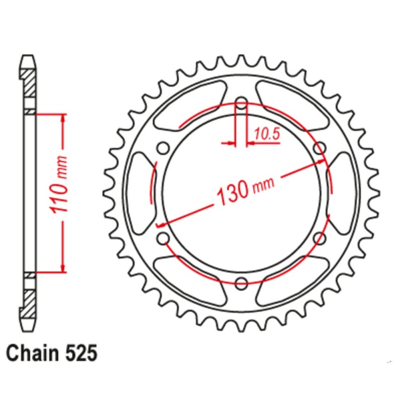 Supersprox Rear Sprocket Steel 11-876-xx (525)