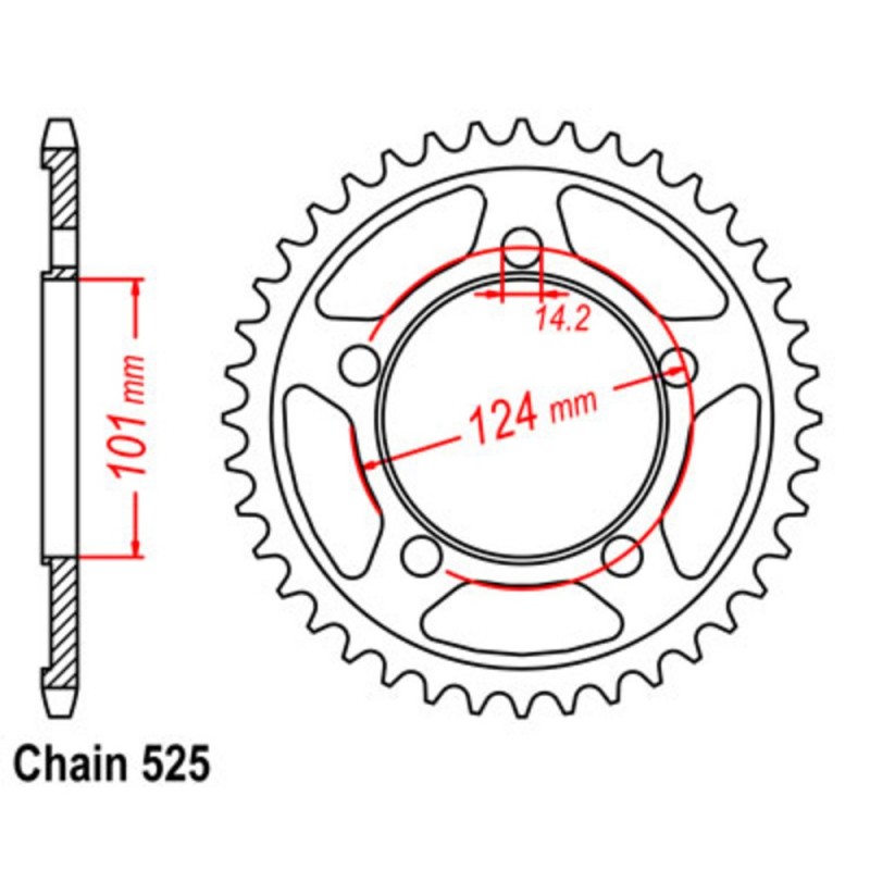 Supersprox Rear Sprocket Steel 11-KM7-xx (525)
