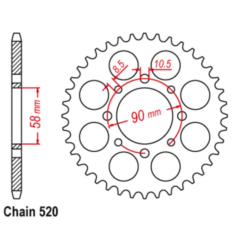Supersprox Rear Sprocket Steel 11-KPK-xx (520)