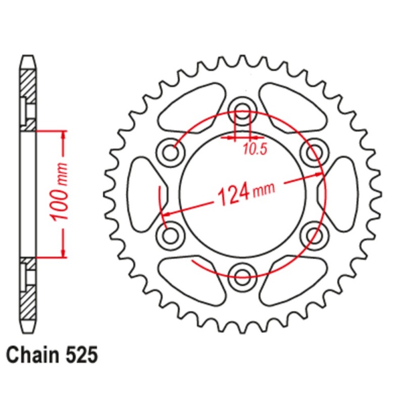 Supersprox Stealth Rear Sprocket Red 11S-736/5-xxR (525)
