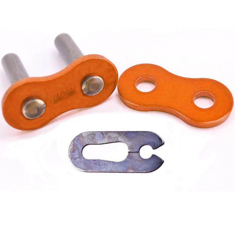 EK Chains 428 Heavy Duty Motorcross Chain Orange Clip Link