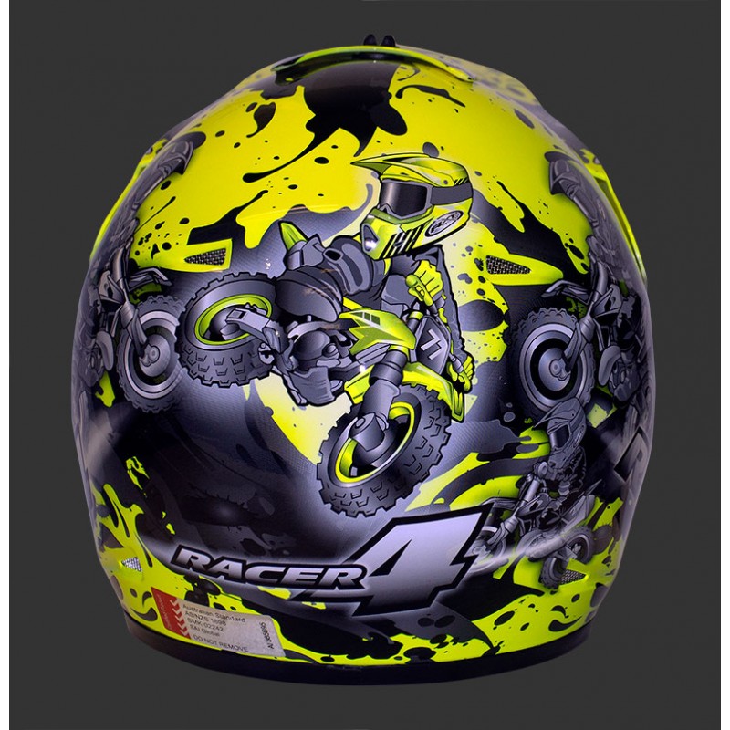 RXT Racer 4 Helmet Youth Fluro Yellow