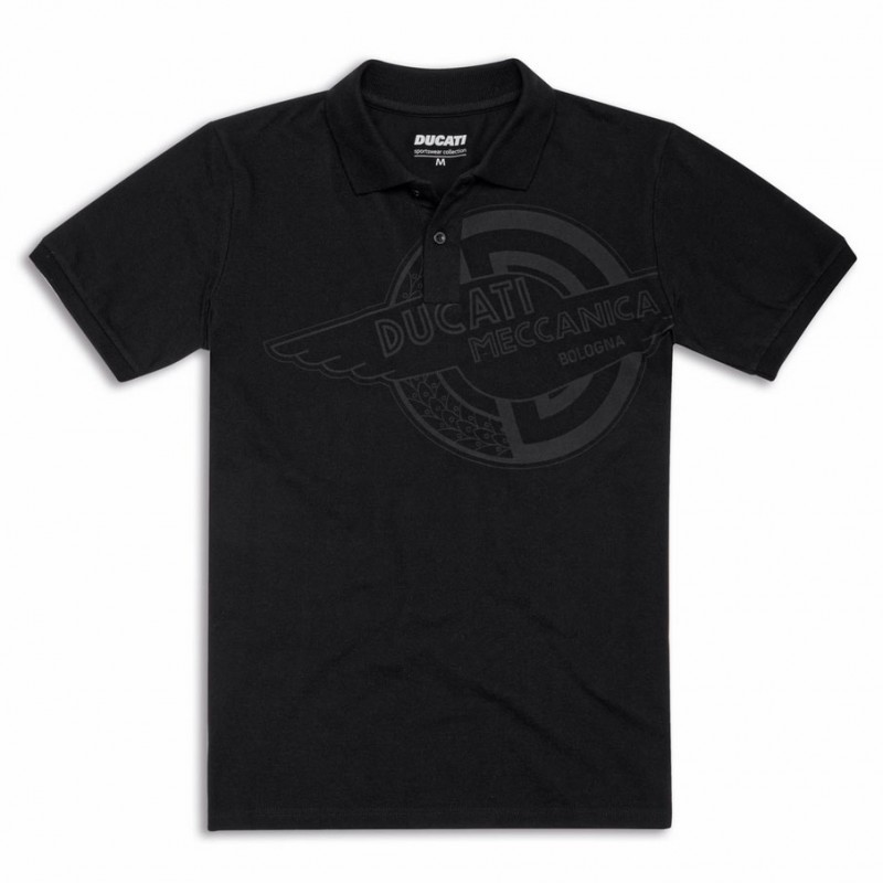 Ducati Meccanica Polo Shirt Mens Black