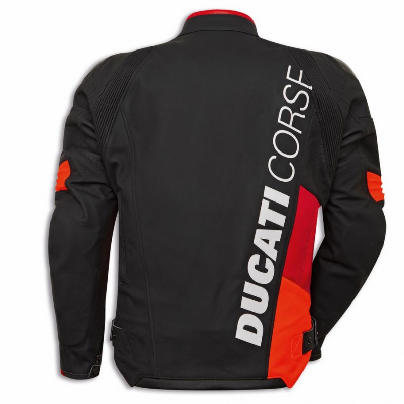 Ducati Corse C6 Perforated Leather Jacket Black/Black/Red