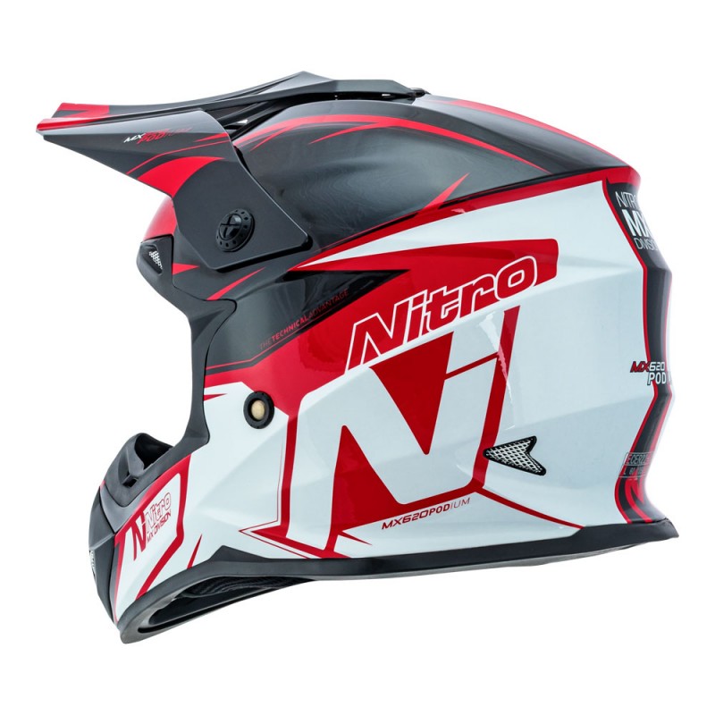 Nitro MX620 Podium Helmet Junior Black/Red/White