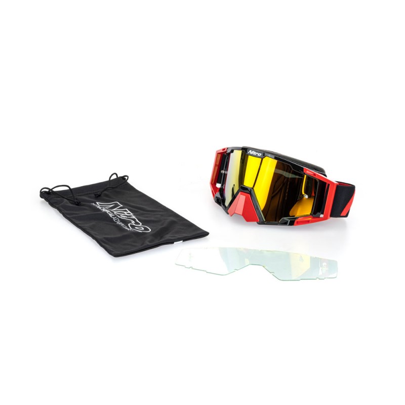Nitro NV-100 MX Goggles Red/Black +  Iridium Lens