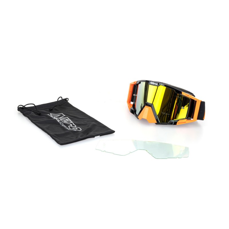 Nitro NV-100 MX Goggles Orange/Black +  Iridium Lens