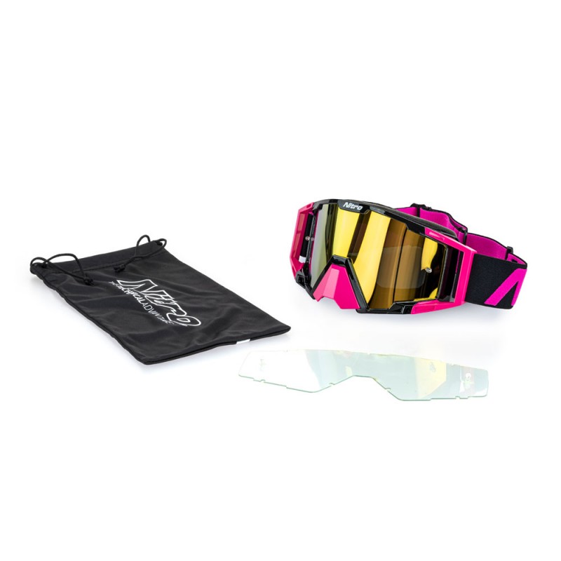 Nitro NV-100 MX Goggles Pink/Black +  Iridium Lens