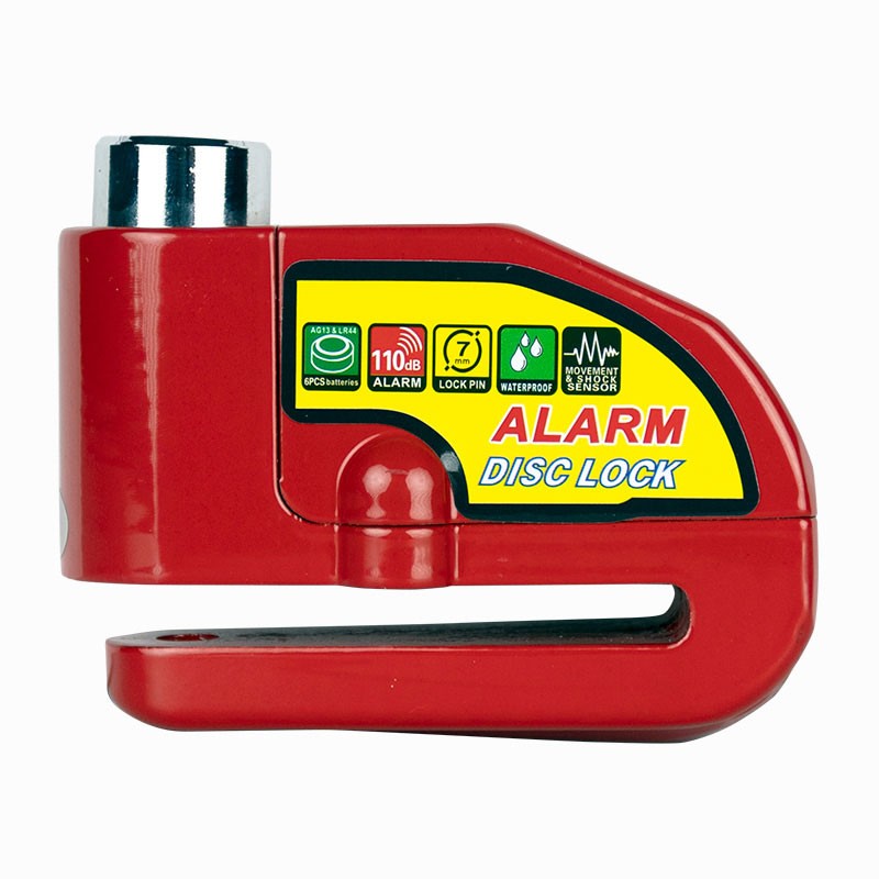 Lok-Up Alarm Disc Lock 5.5mm Pin 110DB Red