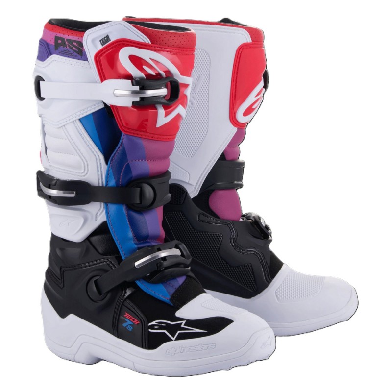 Alpinestars Tech 7S Boots Youth White/Black/Rainbow