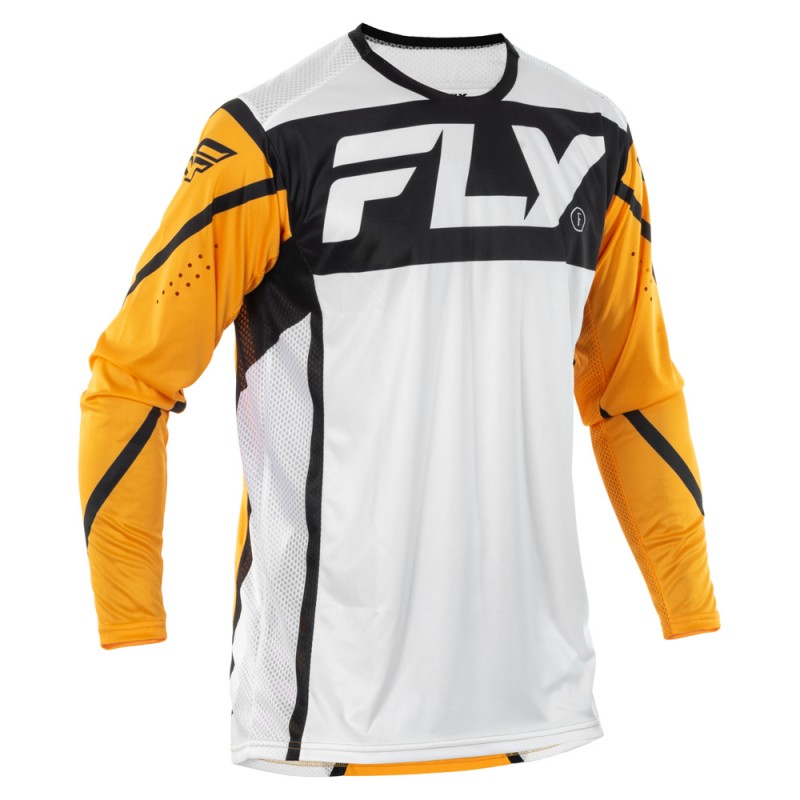 Fly Racing 2025 Lite MX Jersey White/Black/Mustard