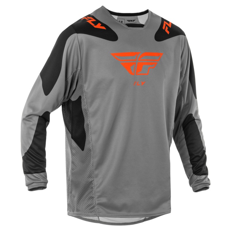Fly Racing 2025 Kinetic MX Jersey Sym Grey/Orange/Black