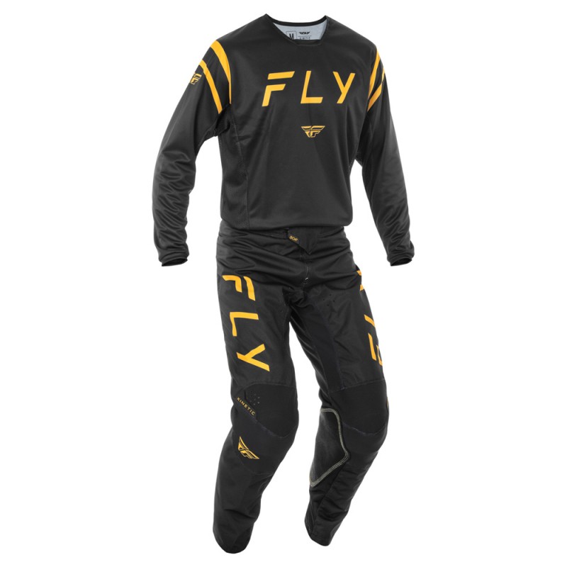 Fly Racing 2025 Kinetic MX Jersey Center Black/Gold