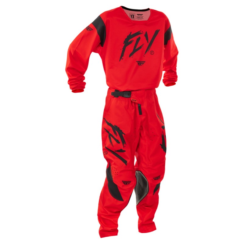 Fly Racing 2025 Kinetic MX Jersey Youth Stoke Red/Black