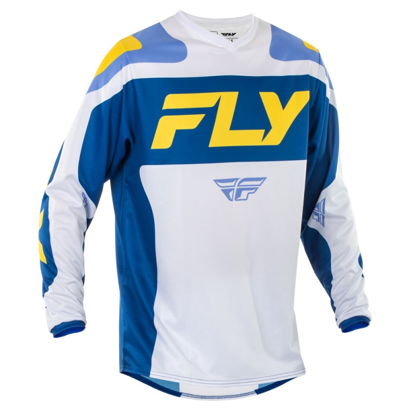 Fly Racing 2025 F-16 MX Jersey White/Dark Blue/Yellow