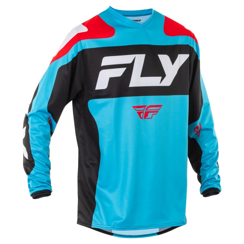 Fly Racing 2025 F-16 MX Jersey Cyan Blue/White
