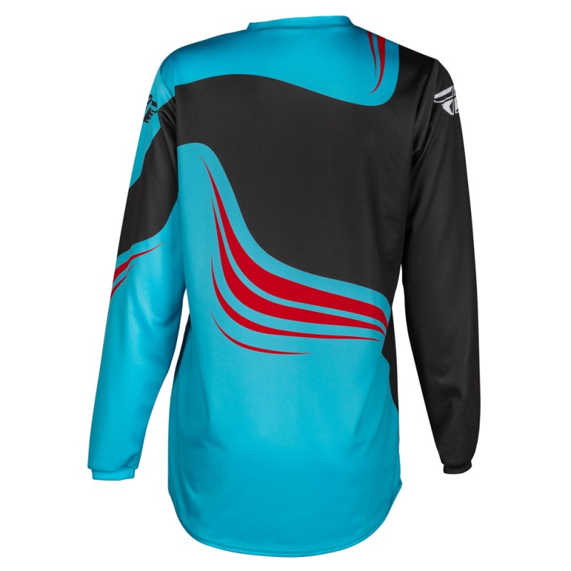 Fly Racing 2025 F-16 MX Jersey Youth Cyan/Black/Red
