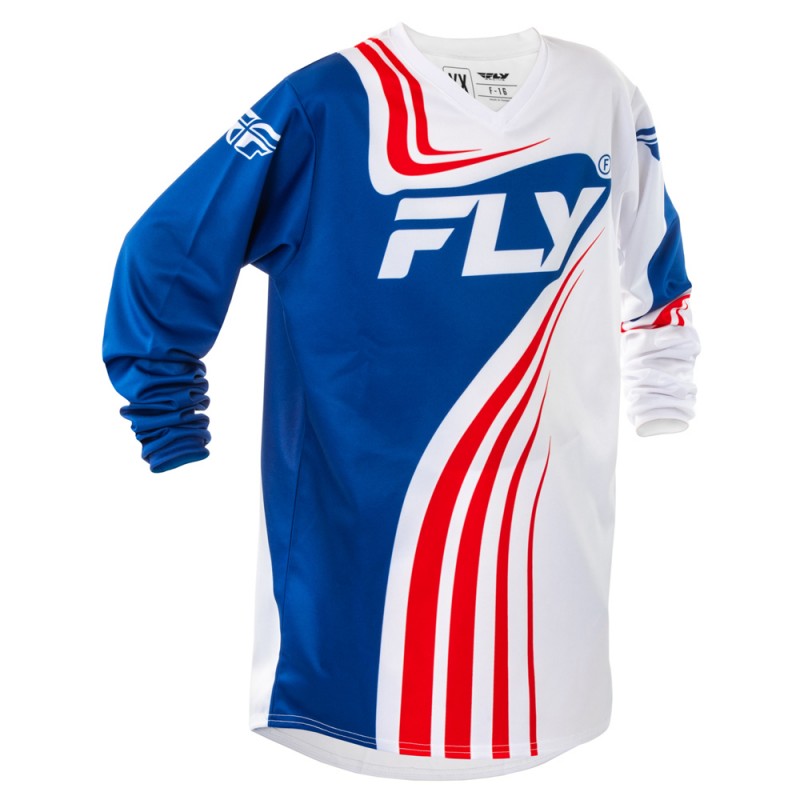 Fly Racing 2025 F-16 MX Jersey Youth Red/White/Blue